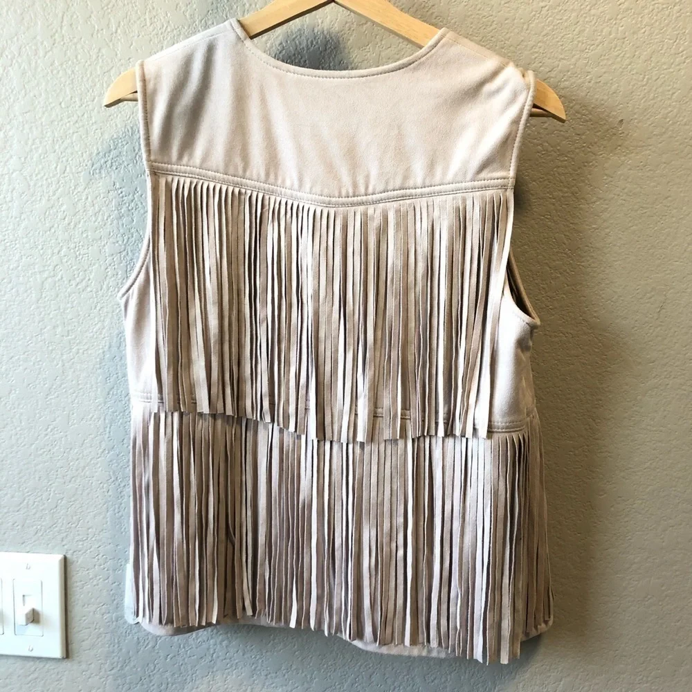 Artisan NY Beige Fringe Vest by Nordstrom size M - Picture 8 of 8